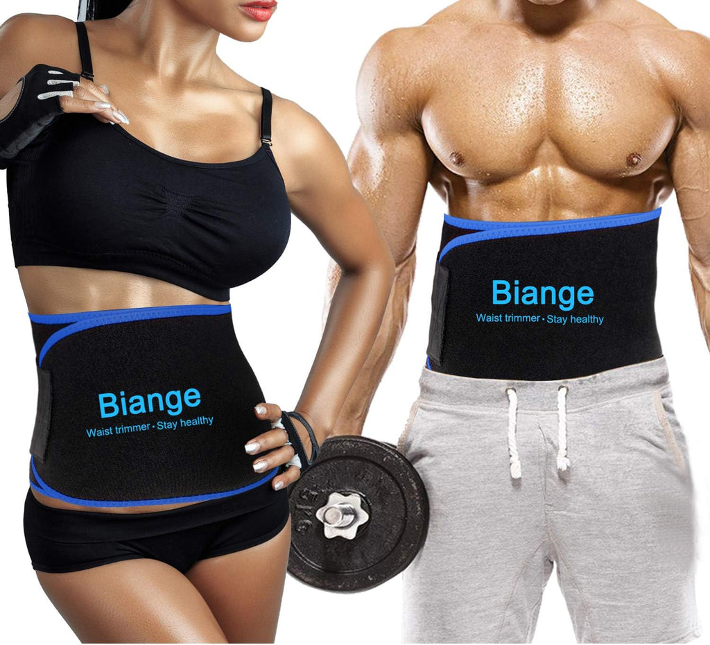 Biange Waist Trainer for Women Men Sweat Belt Waist Trimmer Belly Band Stomach Wraps