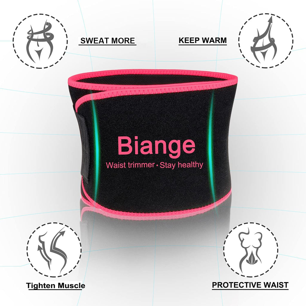 Biange Waist Trainer for Women Men Sweat Belt Waist Trimmer Belly Band Stomach Wraps