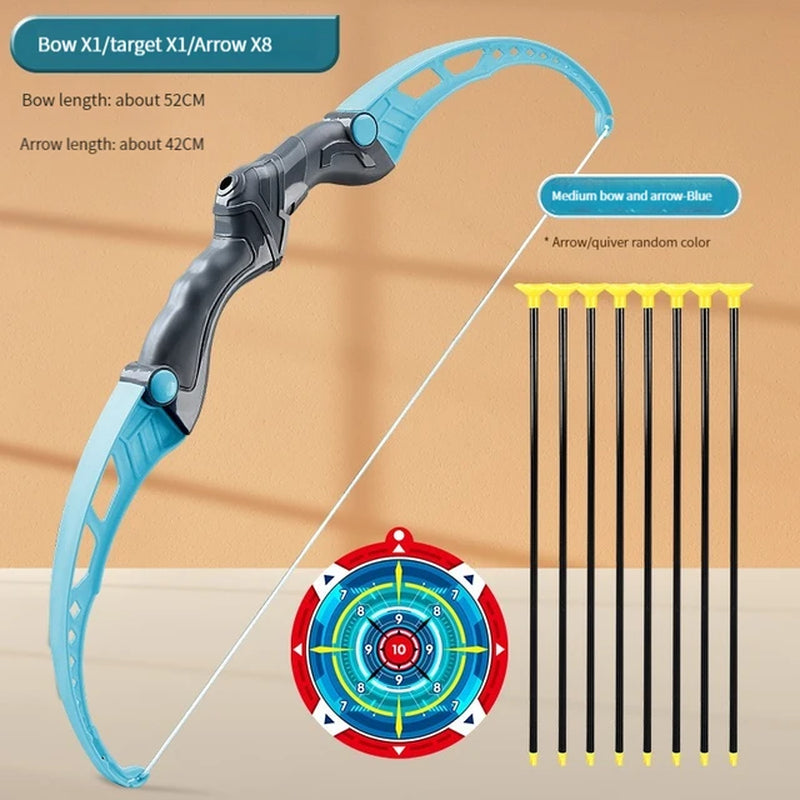 Bow and Arrow Toy Set: 52cm Recurve Bow for Children's Archery Practice - Perfect Outdoor Shooting Toy with Target for Boys' Kids Gifts