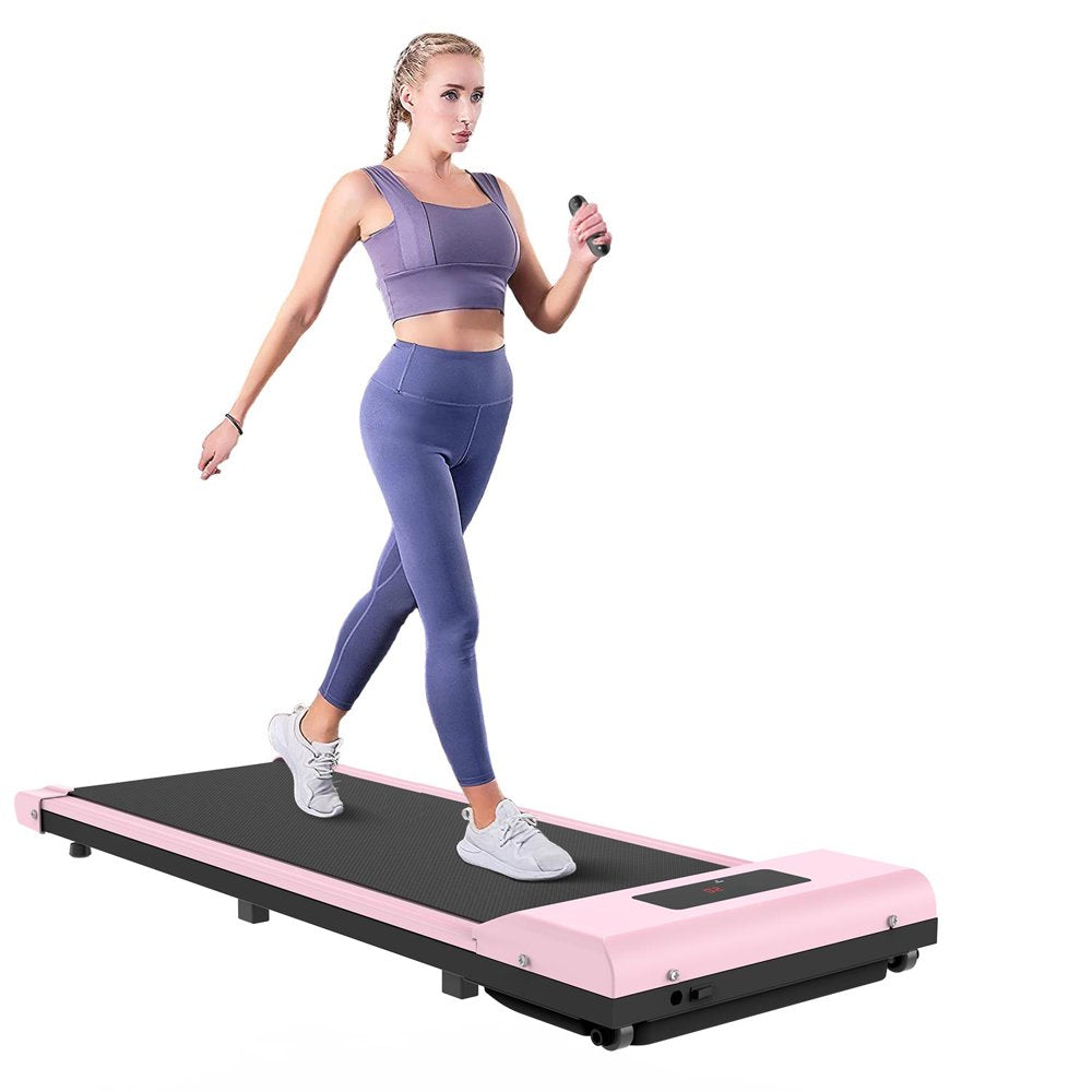 Ultra Slim Under Desk Treadmill for Home/Office - No Assembly Required, Pink
