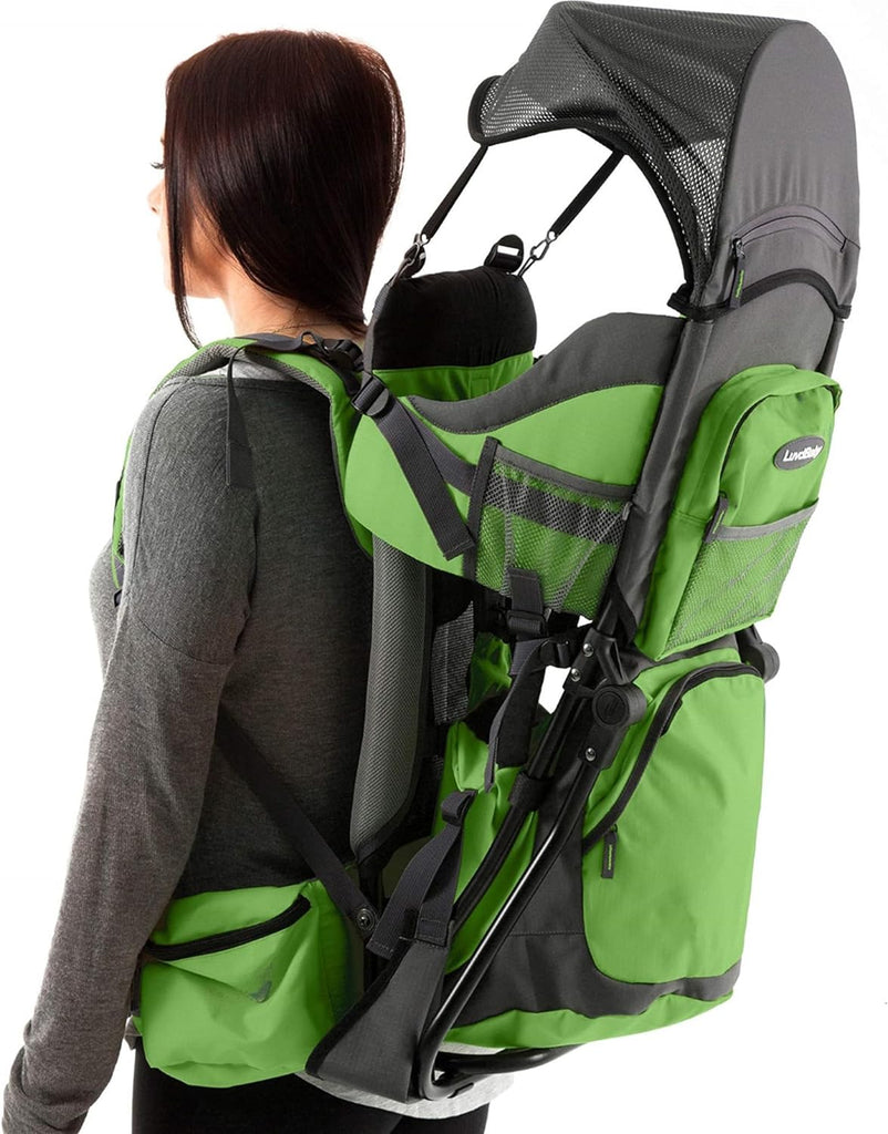 Luvdbaby Hiking Baby Carrier Backpack: Comfortable Toddler Hiking Backpack Carrier with Diaper Change Pad, Insulated Pocket, Rain and Sun Hood - Perfect for Outdoor Adventures