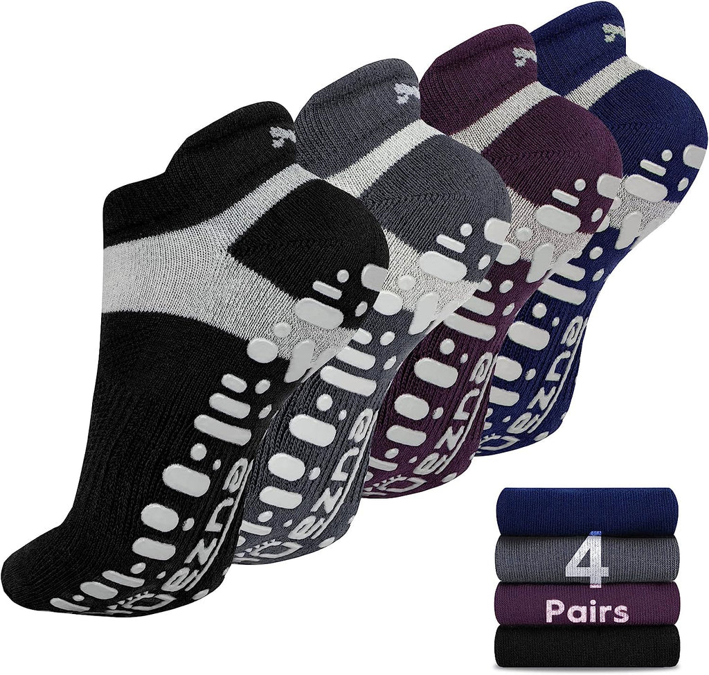 Muezna Non Slip Yoga Socks for Women: Anti-Skid Pilates, Barre, Hospital Socks with Grips - Size 5-10" 🧘‍♀️🧦