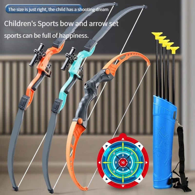 Bow and Arrow Toy Set: 52cm Recurve Bow for Children's Archery Practice - Perfect Outdoor Shooting Toy with Target for Boys' Kids Gifts