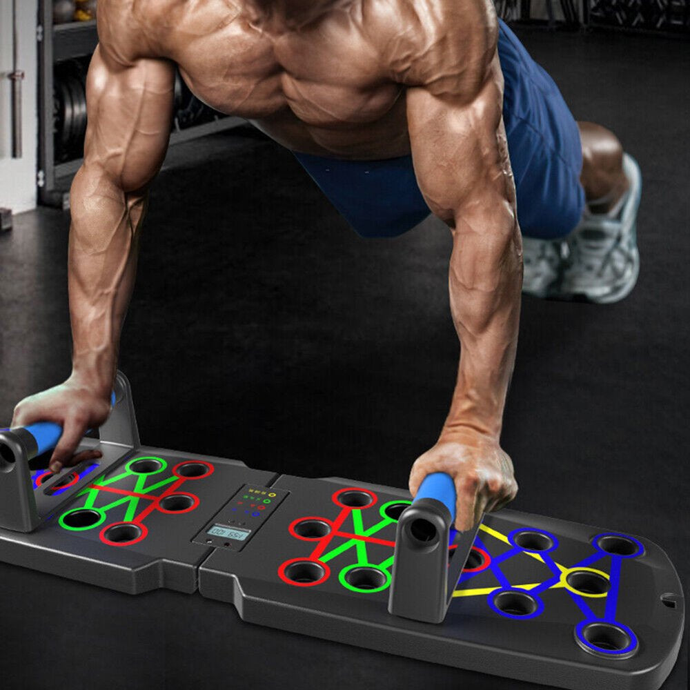 Portable Multi-Function Push-Up Board: Foldable 10-in-1 Push-Up Bar with Timer, Ideal for Professional Strength Training