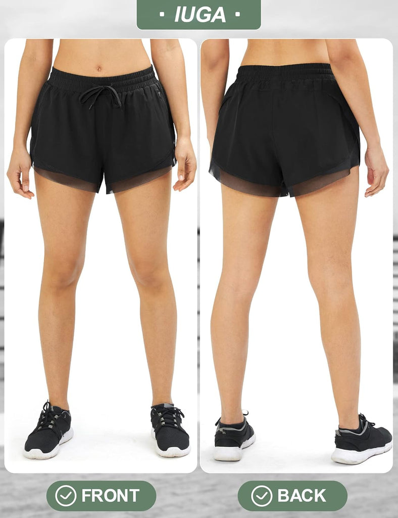 IUGA Women's Quick Dry 2-in-1 Running Athletic Shorts: Perfect for Gym, Yoga, and More!