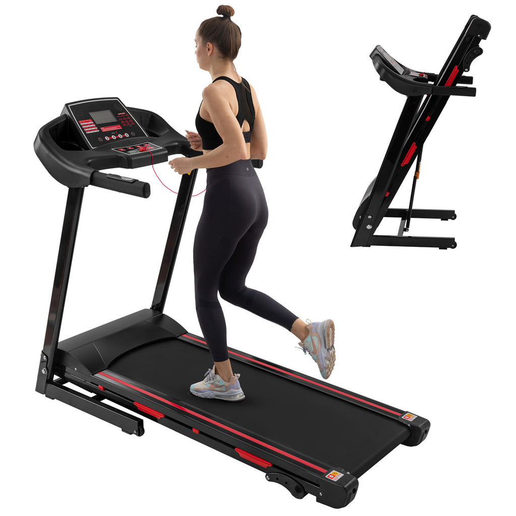 Bominfit JK88 Folding Treadmill: 3.5HP Power Motor, 16Km/H Max Speed, 150Kg Weight Capacity - Heart Rate Sensor, LED Display - Installation-Free Running Fitness for Home Gym Workouts [USA Direct]"