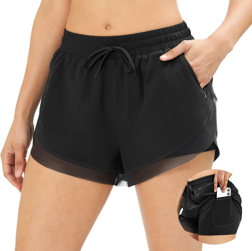IUGA Women's Quick Dry 2-in-1 Running Athletic Shorts: Perfect for Gym, Yoga, and More!