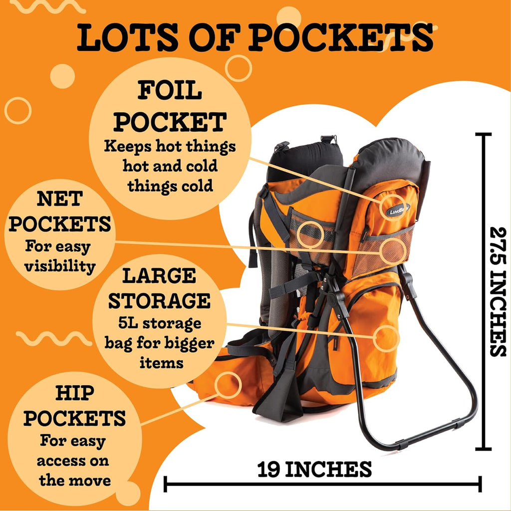 Luvdbaby Hiking Baby Carrier Backpack: Comfortable Toddler Hiking Backpack Carrier with Diaper Change Pad, Insulated Pocket, Rain and Sun Hood - Perfect for Outdoor Adventures