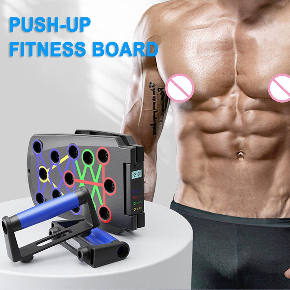 Portable Multi-Function Push-Up Board: Foldable 10-in-1 Push-Up Bar with Timer, Ideal for Professional Strength Training