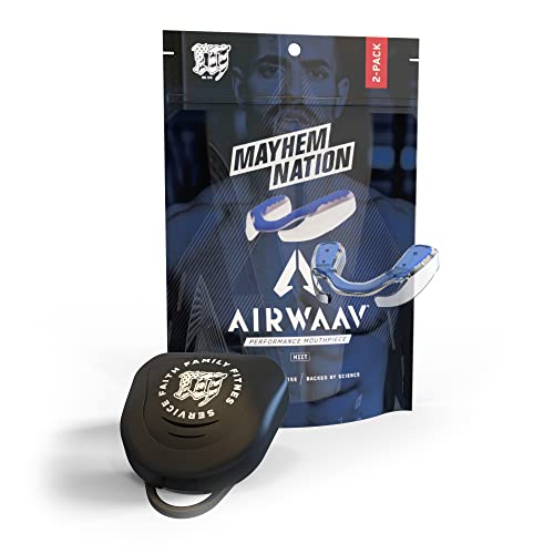 AIRWAAV HIIT Performance Mouthpiece - Mayhem Edition (2-Pack) - for Improved Endurance, Strength, and Recovery Time, Made in The USA-Fitness Going | The Tools To Enhance Your Lifestyle | Veteran Owned