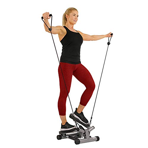 Sunny Health & Fitness Mini Stepper with Resistance Bands, Black-Fitness Going | The Tools To Enhance Your Lifestyle | Veteran Owned