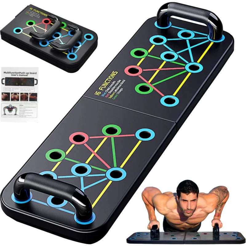 Portable Multifunction Push-Up Board: Foldable Workout Equipment for Home Gym, Perfect for Bodybuilding, Fitness, and Sports Training