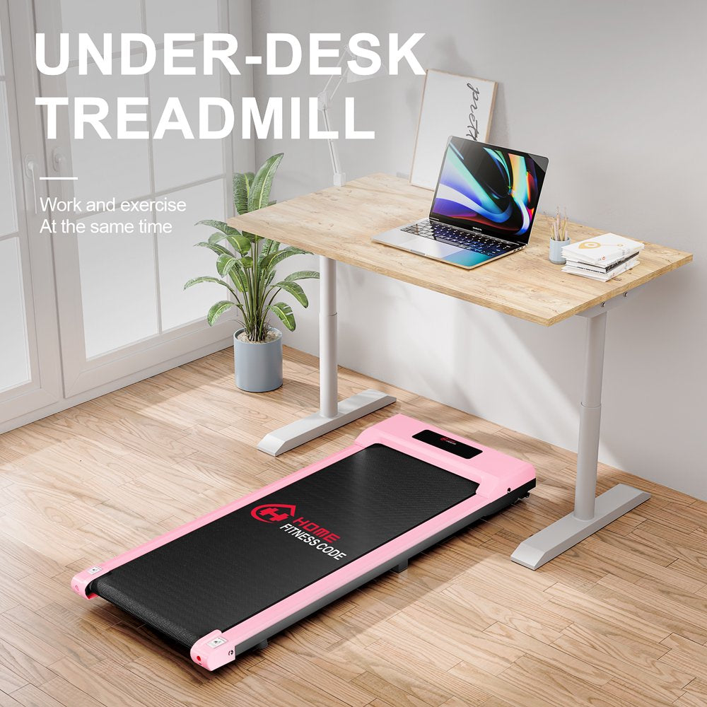 Ultra Slim Under Desk Treadmill for Home/Office - No Assembly Required, Pink