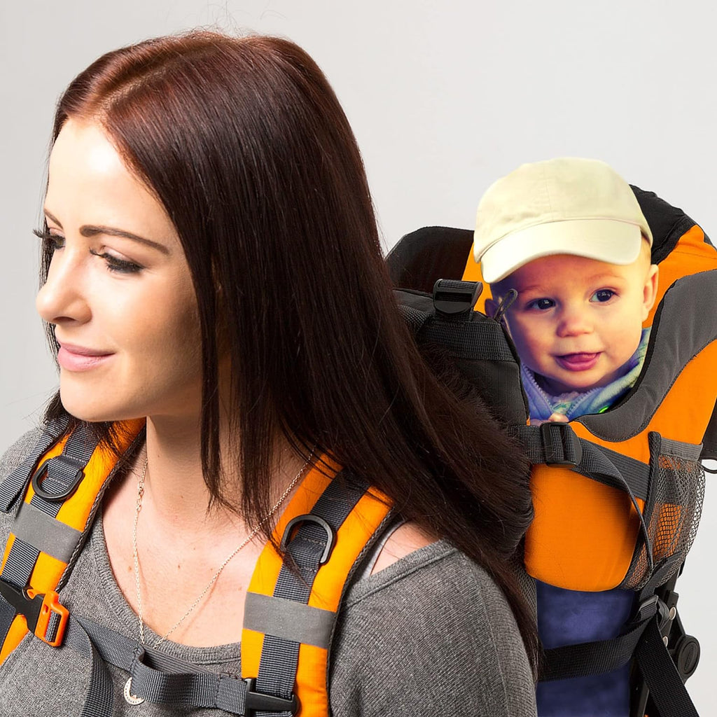 Luvdbaby Hiking Baby Carrier Backpack: Comfortable Toddler Hiking Backpack Carrier with Diaper Change Pad, Insulated Pocket, Rain and Sun Hood - Perfect for Outdoor Adventures