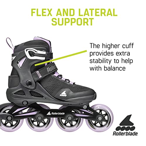 Rollerblade Macroblade 84 Women's Adult Fitness Inline Skate, Black & Lavender, Performance Inline Skates-Fitness Going | The Tools To Enhance Your Lifestyle | Veteran Owned