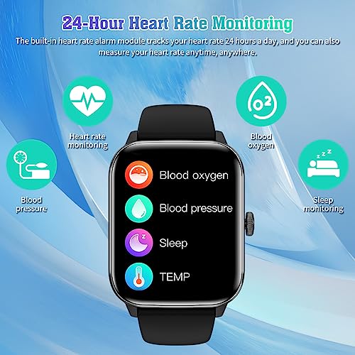 FUTURESIGNAL 2.01”Smart Watch for Answer Make Calls, Waterproof Fitness Tracker with AI Voice Heart Rate Blood Glucose Body Thermometer SpO2 Sleep Monitor 100 Sport Modes (Black)-Fitness Going | The Tools To Enhance Your Lifestyle | Veteran Owned