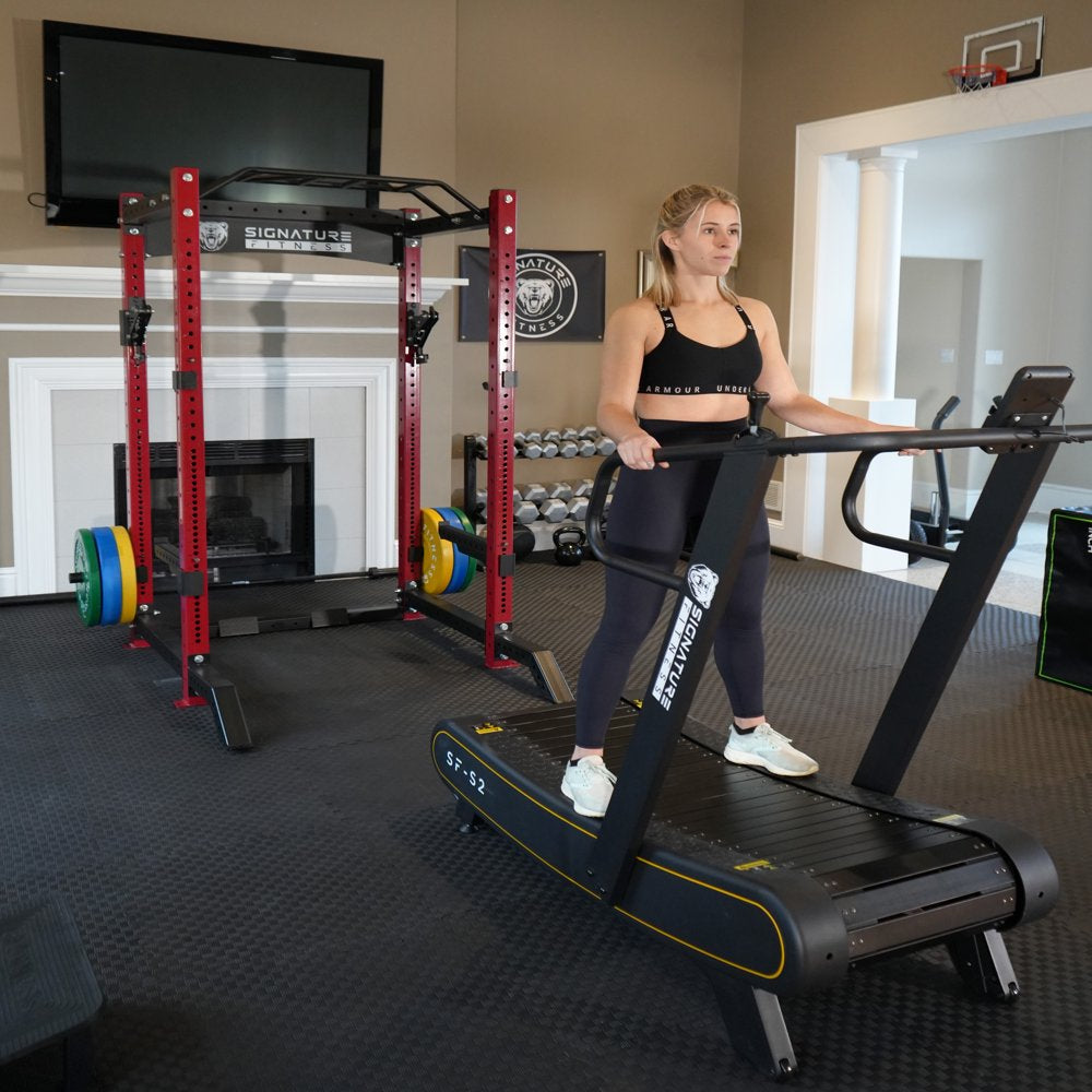 SF-S2 Sprint Demon: Motorless Curved Sprint Treadmill with Adjustable Resistance Levels - 300 lb Capacity