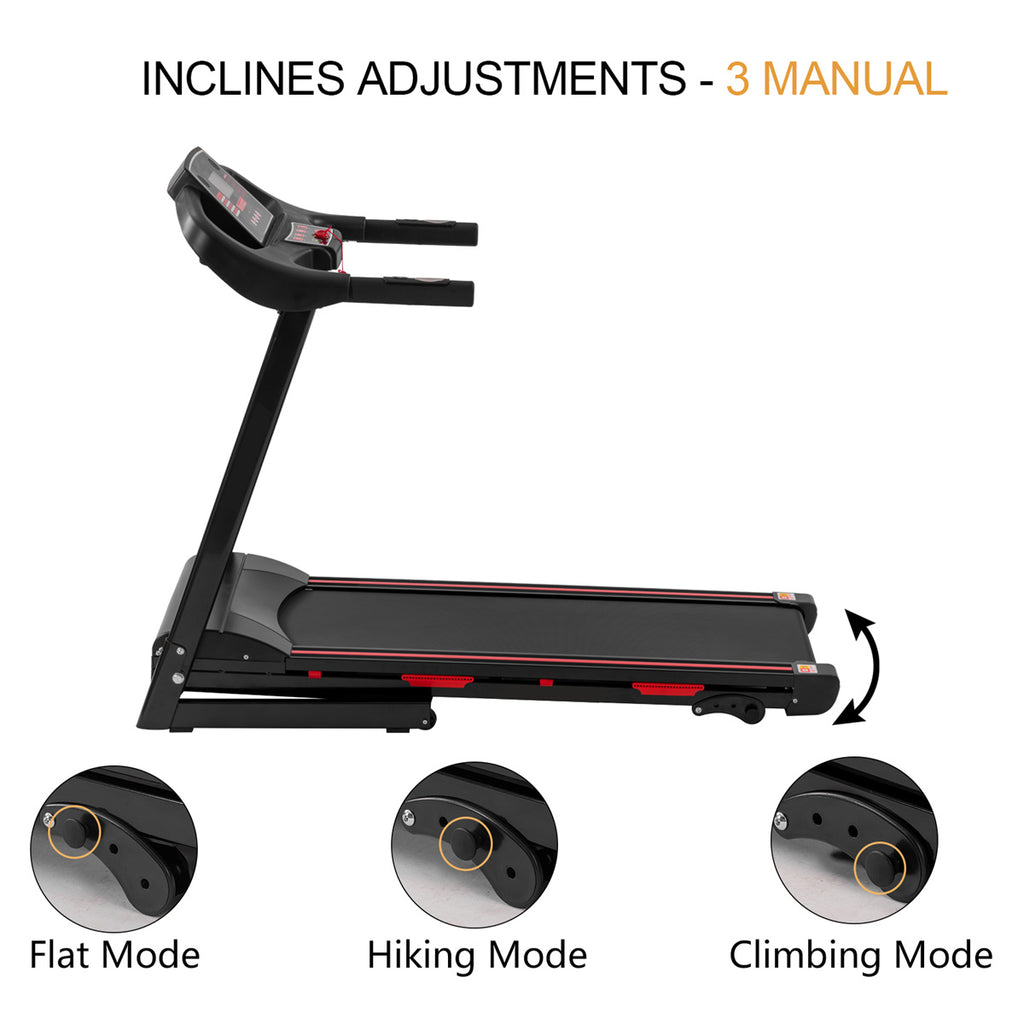 Bominfit JK88 Folding Treadmill: 3.5HP Power Motor, 16Km/H Max Speed, 150Kg Weight Capacity - Heart Rate Sensor, LED Display - Installation-Free Running Fitness for Home Gym Workouts [USA Direct]"