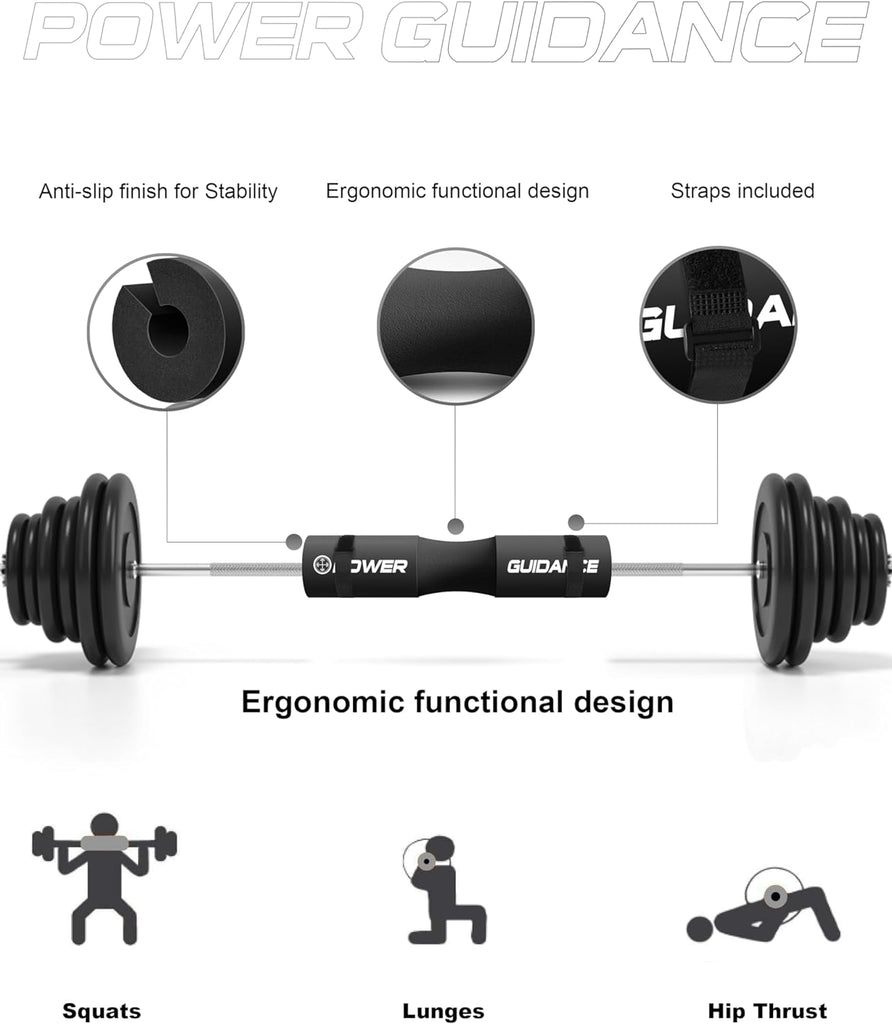 POWER GUIDANCE Barbell Squat Pad: Protect Your Neck and Shoulders During Intense Workouts