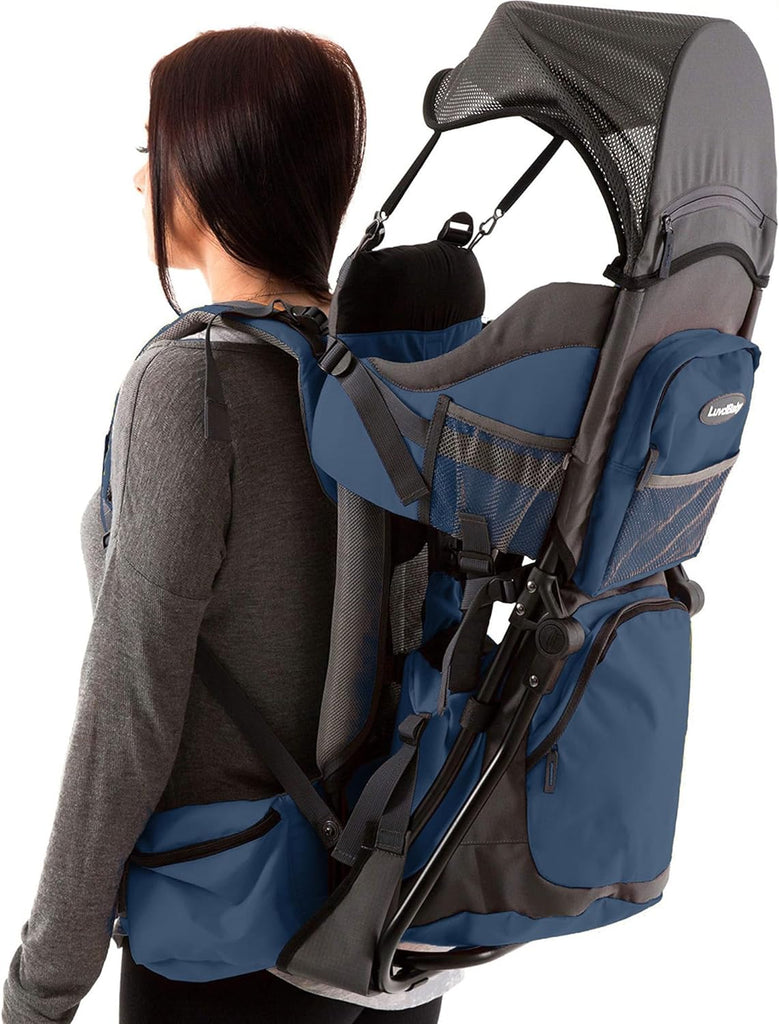 Luvdbaby Hiking Baby Carrier Backpack: Comfortable Toddler Hiking Backpack Carrier with Diaper Change Pad, Insulated Pocket, Rain and Sun Hood - Perfect for Outdoor Adventures