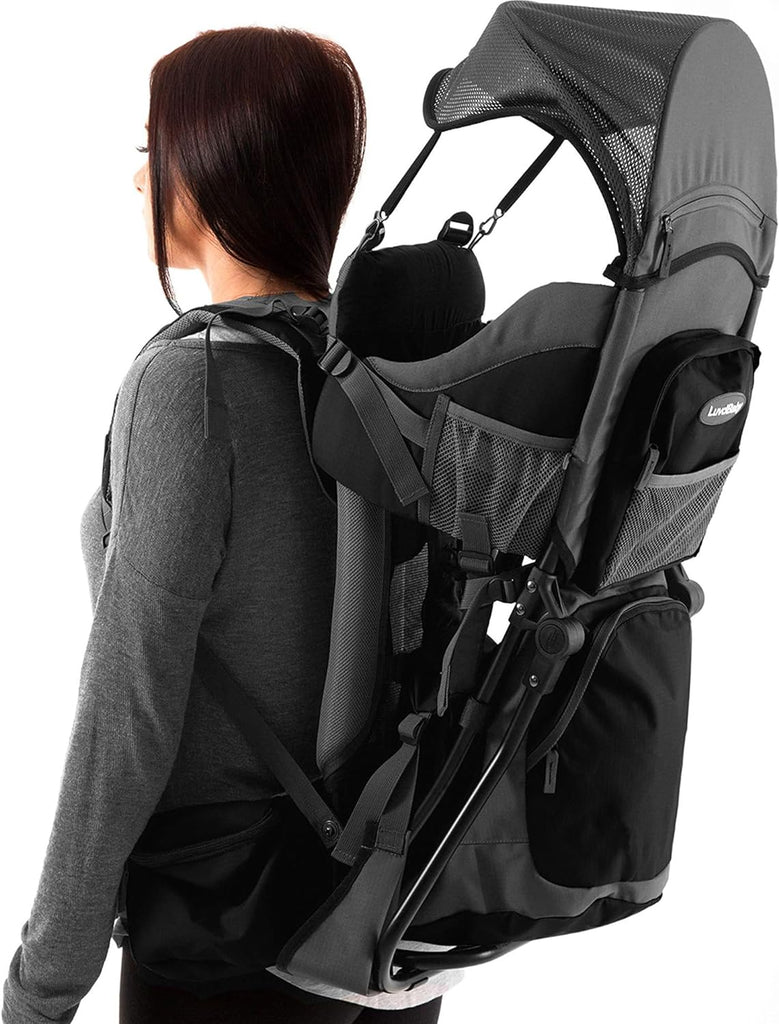 Luvdbaby Hiking Baby Carrier Backpack: Comfortable Toddler Hiking Backpack Carrier with Diaper Change Pad, Insulated Pocket, Rain and Sun Hood - Perfect for Outdoor Adventures