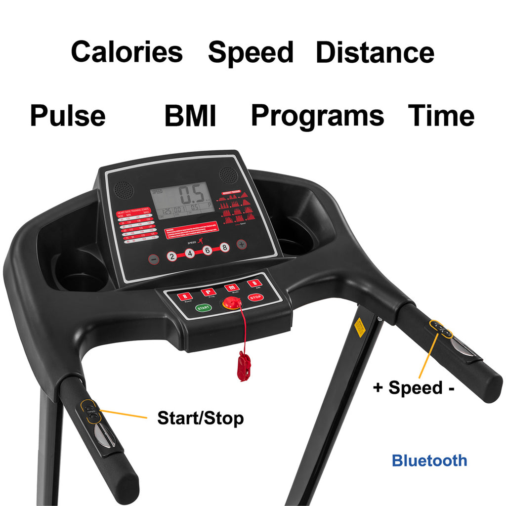 Bominfit JK88 Folding Treadmill: 3.5HP Power Motor, 16Km/H Max Speed, 150Kg Weight Capacity - Heart Rate Sensor, LED Display - Installation-Free Running Fitness for Home Gym Workouts [USA Direct]"