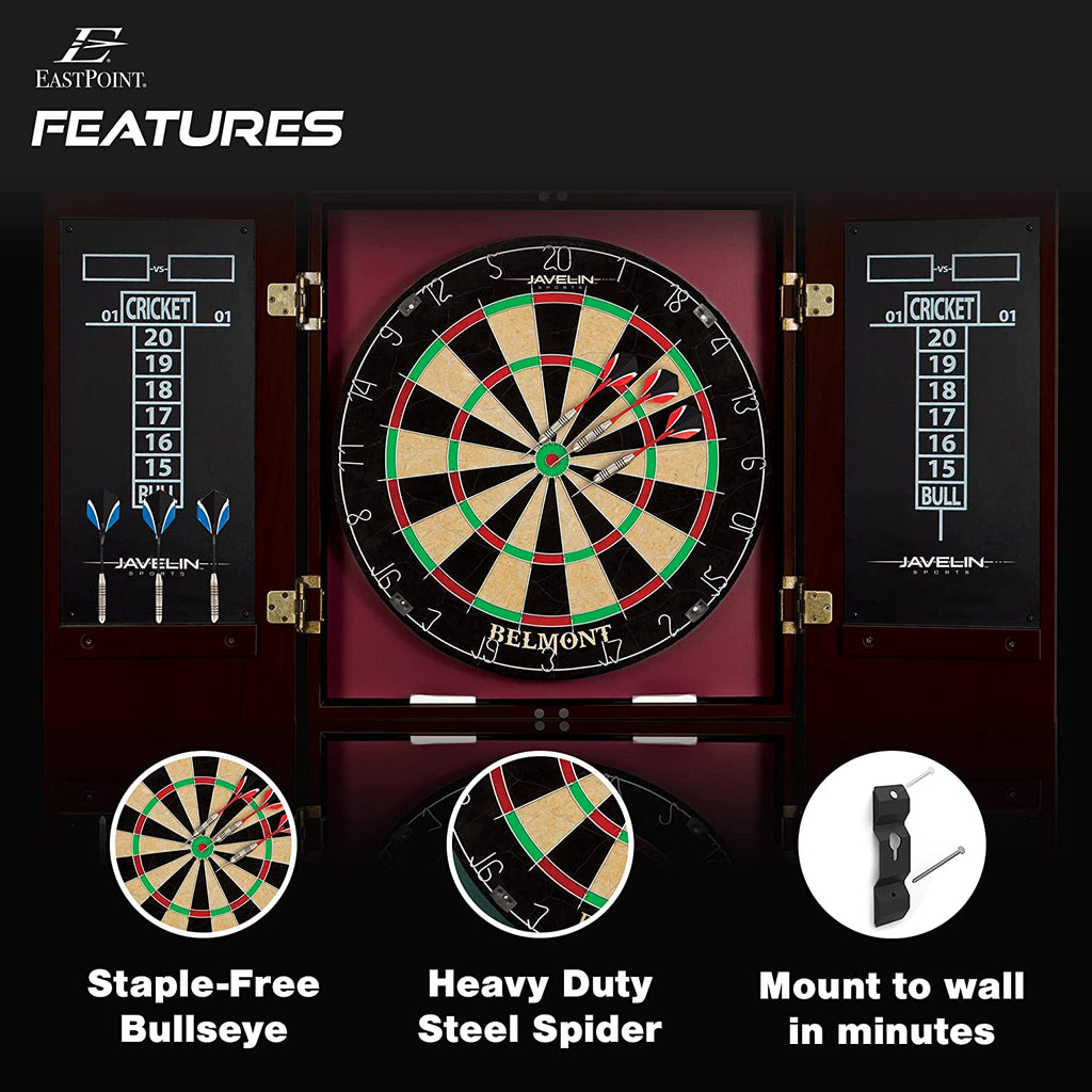 Eastpoint Sports Bristle Dartboard and Cabinet Set: Easy Assembly, Complete with All Accessories for Your Darting Fun!