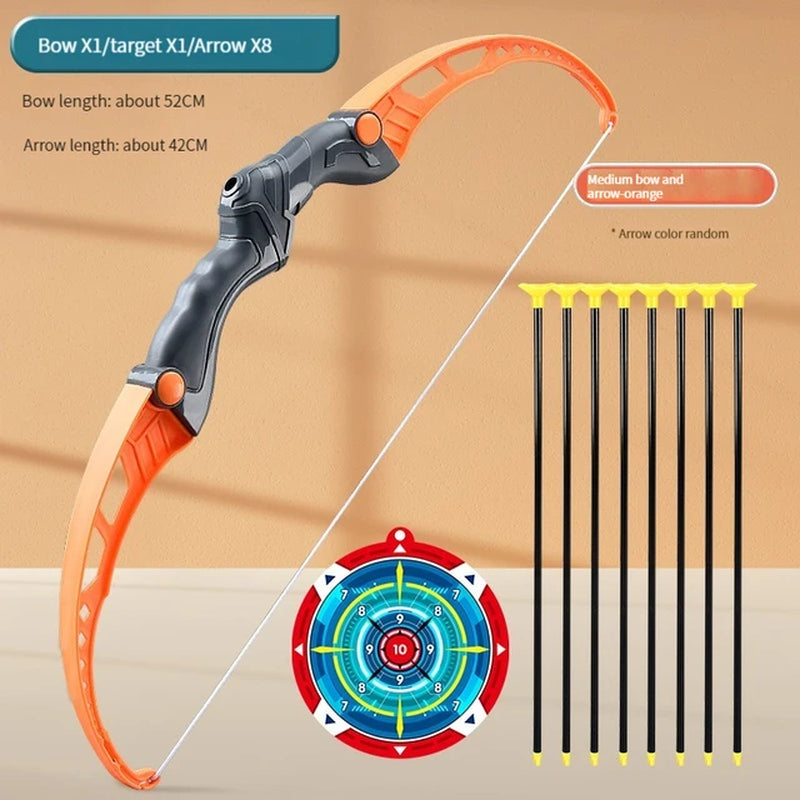 Bow and Arrow Toy Set: 52cm Recurve Bow for Children's Archery Practice - Perfect Outdoor Shooting Toy with Target for Boys' Kids Gifts