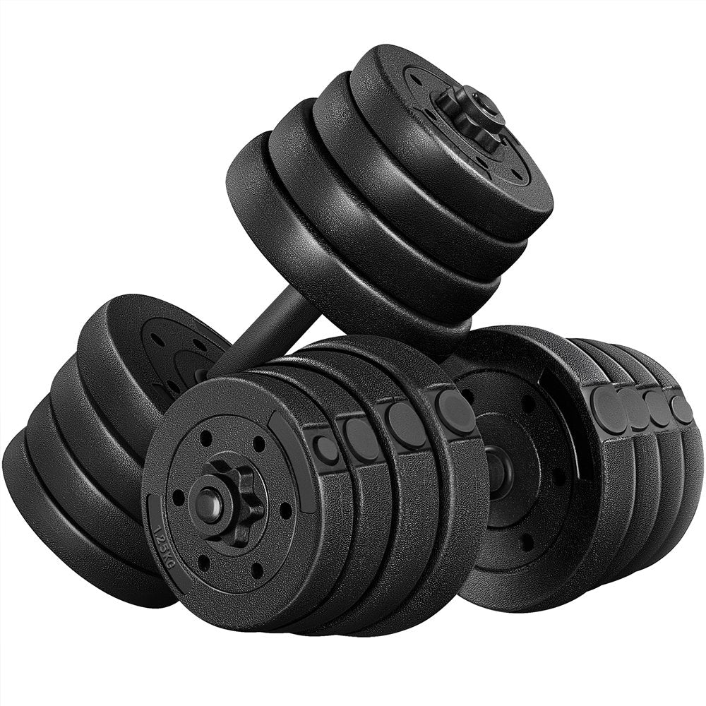 Adjustable Dumbbell Set: 66 lb. Home Training Dumbbell Pair in Black - Perfect for Strength Training