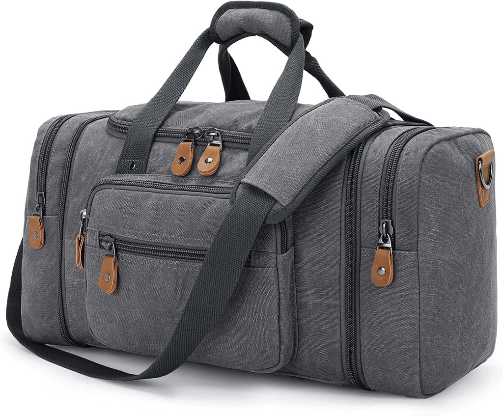 Gonex Canvas Duffle Bag for Travel: 60L Duffel Overnight Weekend Bag in Coffee ☕️