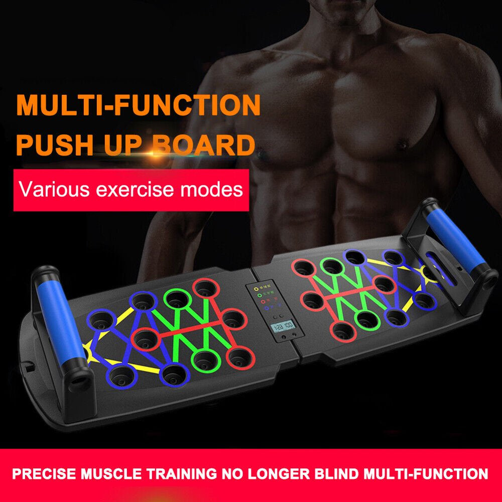 Portable Multi-Function Push-Up Board: Foldable 10-in-1 Push-Up Bar with Timer, Ideal for Professional Strength Training