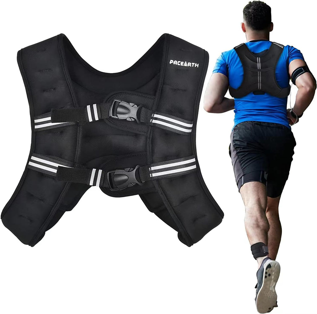 PACEARTH Weighted Vest with Ankle/Wrist Weights: Adjustable Strength Training Gear for Men and Women - Ideal for Walking, Jogging, Running, and More