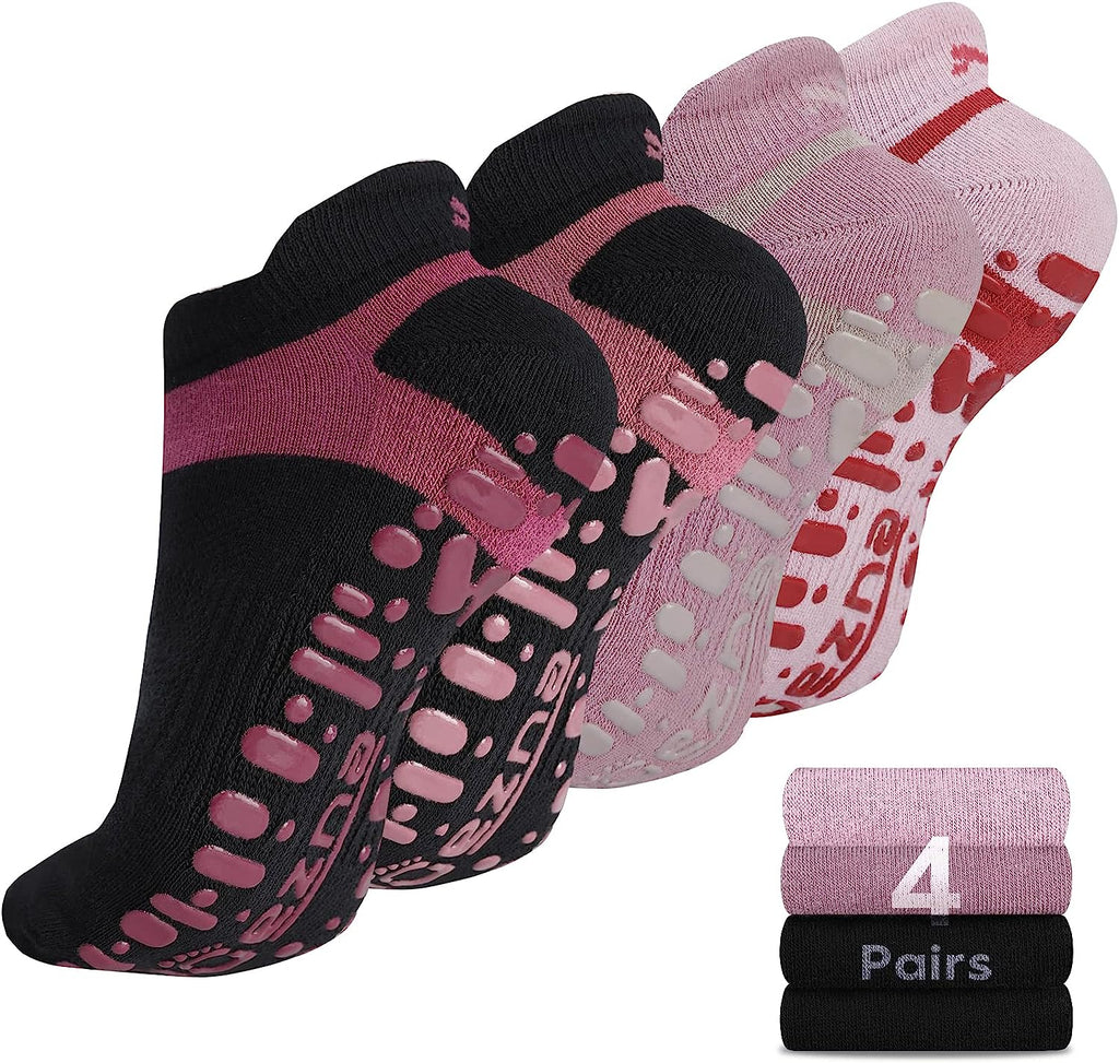 Muezna Non Slip Yoga Socks for Women: Anti-Skid Pilates, Barre, Hospital Socks with Grips - Size 5-10" 🧘‍♀️🧦