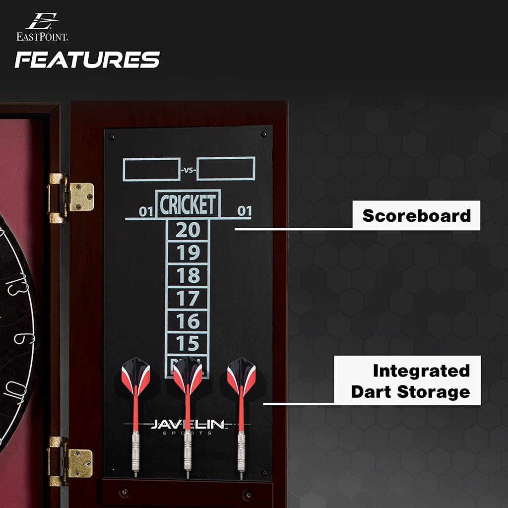 Eastpoint Sports Bristle Dartboard and Cabinet Set: Easy Assembly, Complete with All Accessories for Your Darting Fun!