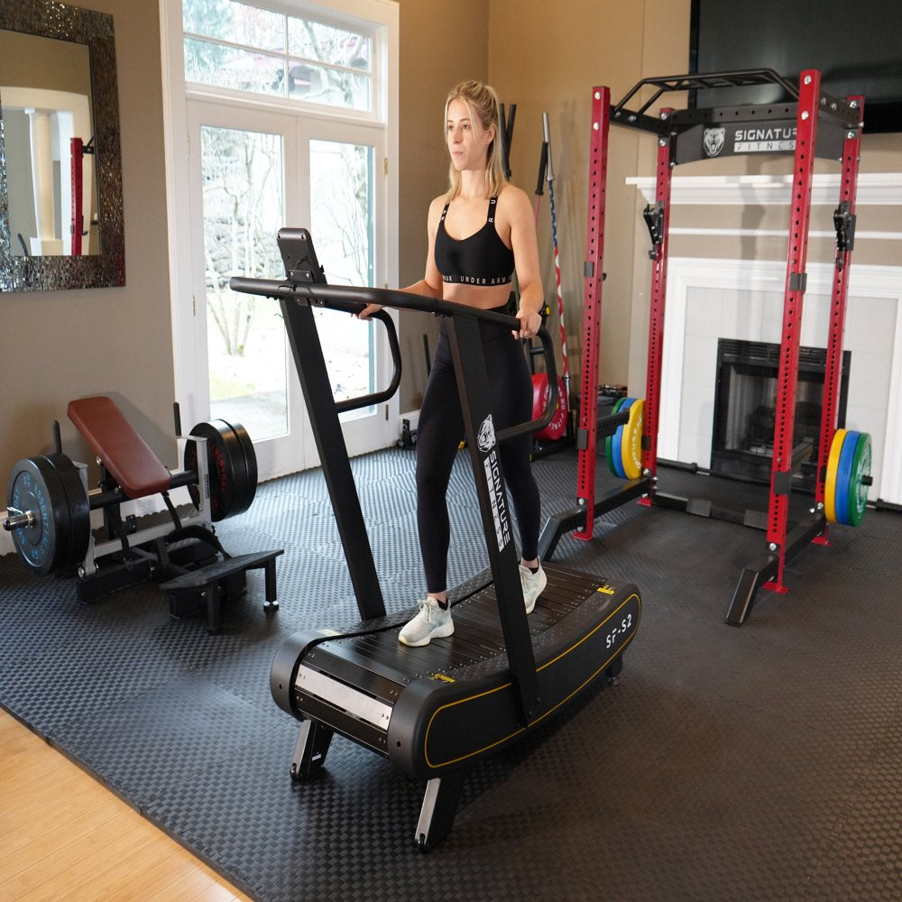 SF-S2 Sprint Demon: Motorless Curved Sprint Treadmill with Adjustable Resistance Levels - 300 lb Capacity