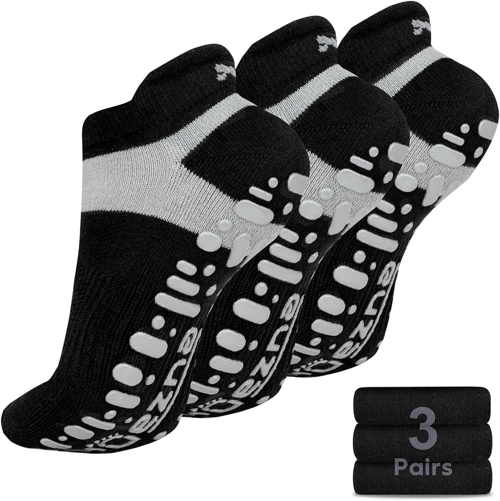 Muezna Non Slip Yoga Socks for Women: Anti-Skid Pilates, Barre, Hospital Socks with Grips - Size 5-10" 🧘‍♀️🧦