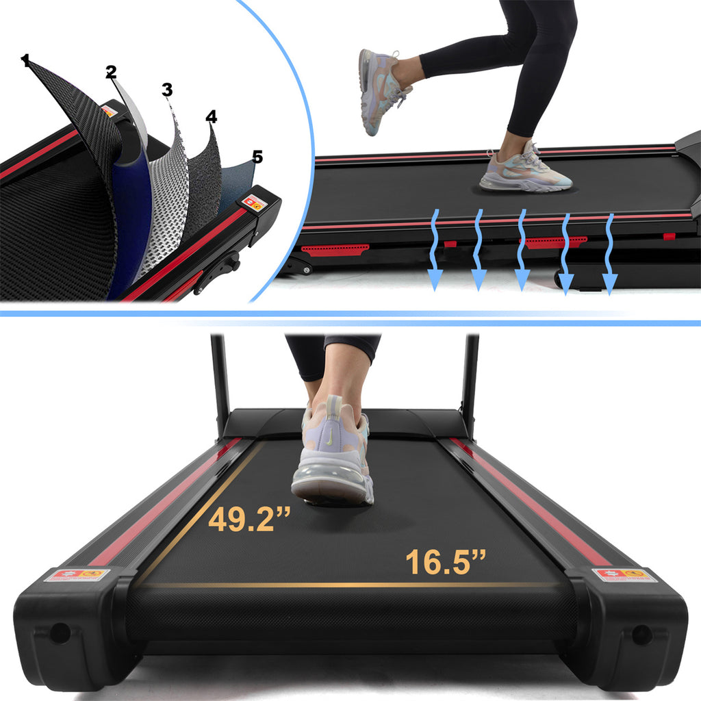 Bominfit JK88 Folding Treadmill: 3.5HP Power Motor, 16Km/H Max Speed, 150Kg Weight Capacity - Heart Rate Sensor, LED Display - Installation-Free Running Fitness for Home Gym Workouts [USA Direct]"