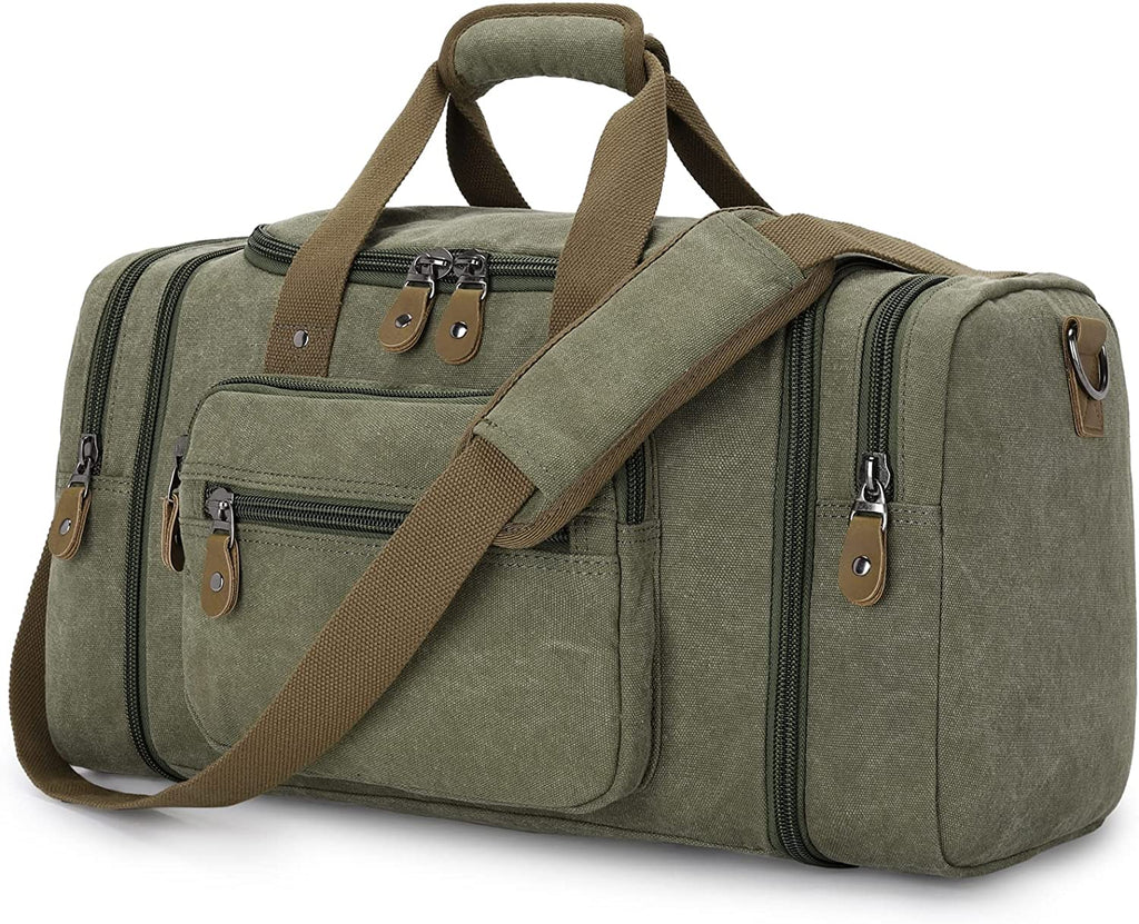 Gonex Canvas Duffle Bag for Travel: 60L Duffel Overnight Weekend Bag in Coffee ☕️