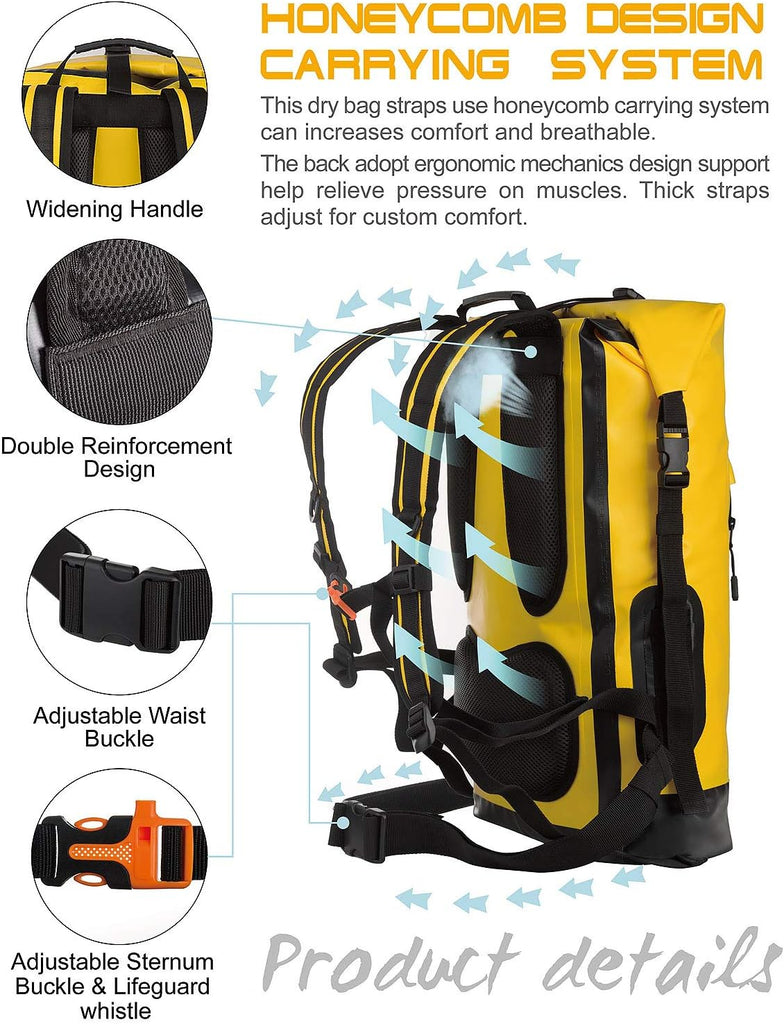 IDRYBAG Waterproof Backpack Dry Bag: Available in 20L/30L/40L Sizes, Floating Dry Backpack Ideal for Men, Perfect Waterproof Bag for Backpacking and Kayaking"