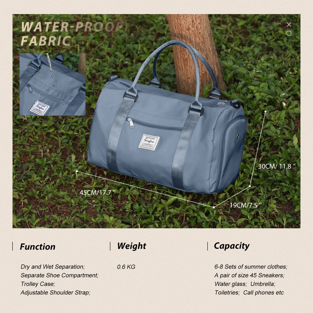Versatile Gym Bag for Women and Men: Includes Shoes Compartment and Wet Pocket - Ideal for Travel, Swimming, Yoga, and Weekend Getaways - Waterproof Carry-On Duffel