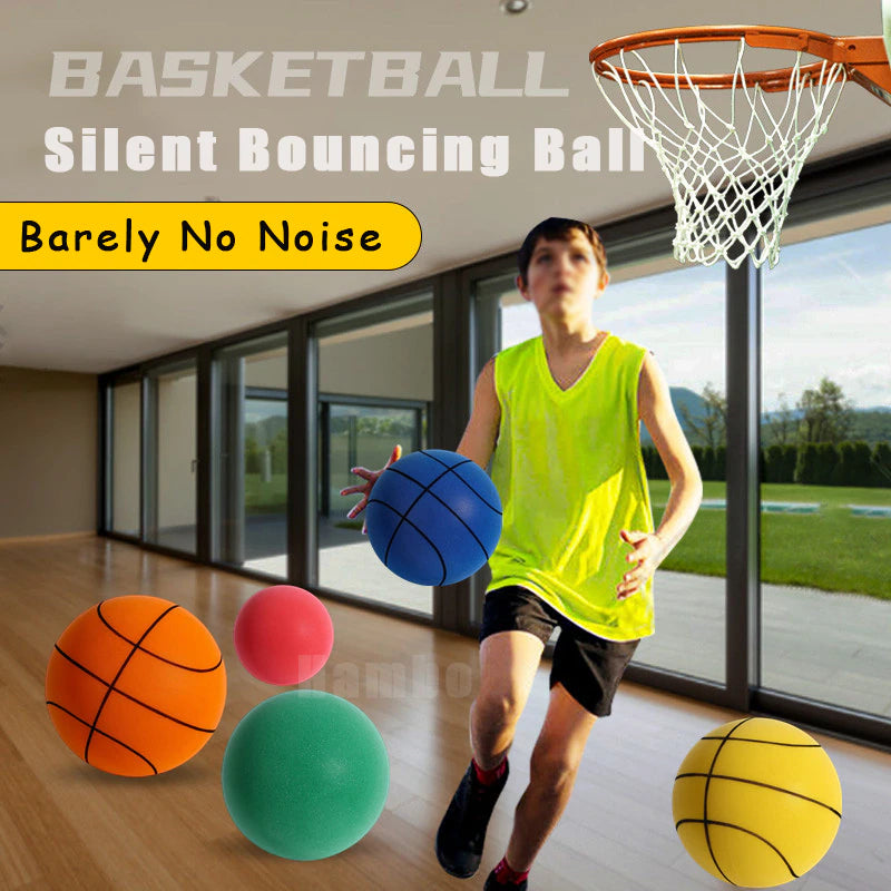Silent Basketball: Size 7 Squeezable Mute Bouncing Ball - Indoor Foam Basketball for Quiet Play, 24cm Bounce - Perfect for Sports Toys