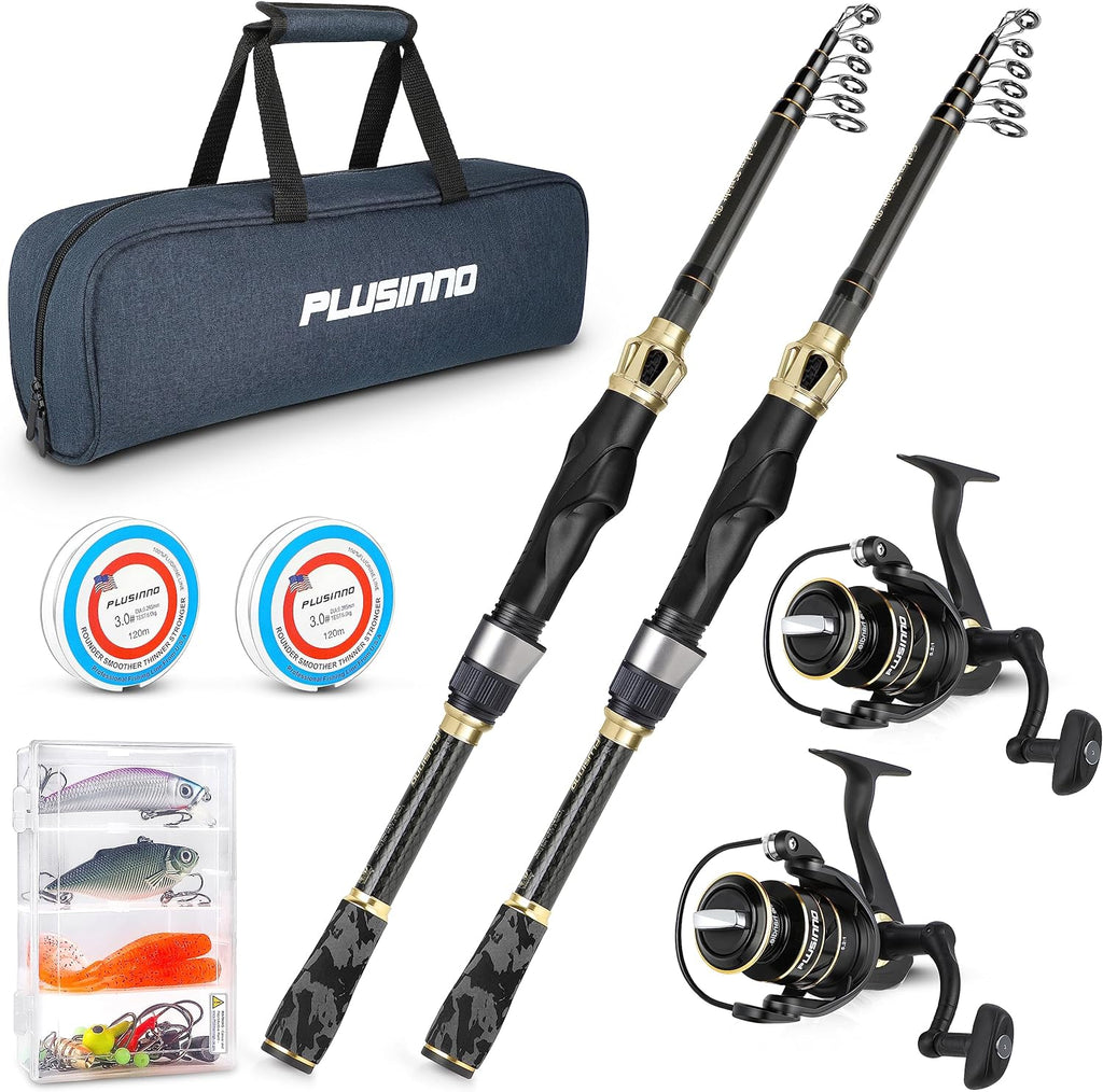 PLUSINNO Fishing Rod and Reel Combo: Your Ultimate Telescopic Fishing Kit for Freshwater and Saltwater Adventures