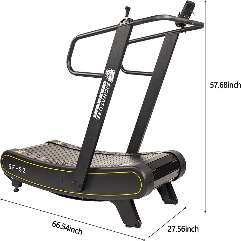 SF-S2 Sprint Demon: Motorless Curved Sprint Treadmill with Adjustable Resistance Levels - 300 lb Capacity